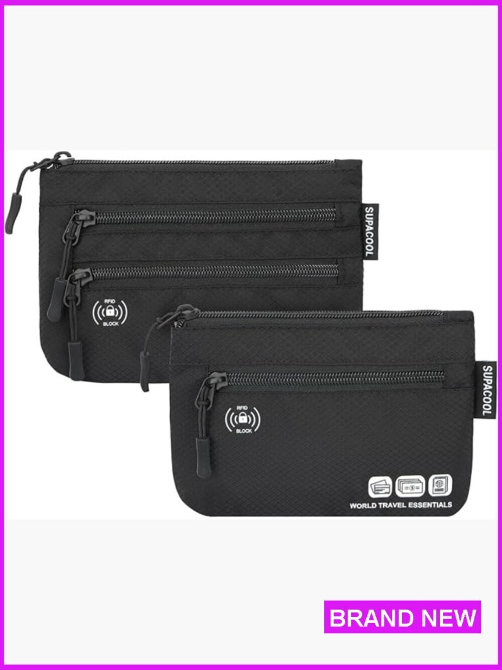 Passport Holder Travel Wallet RFID Blocking Two-Piece Set Organizer Unisex